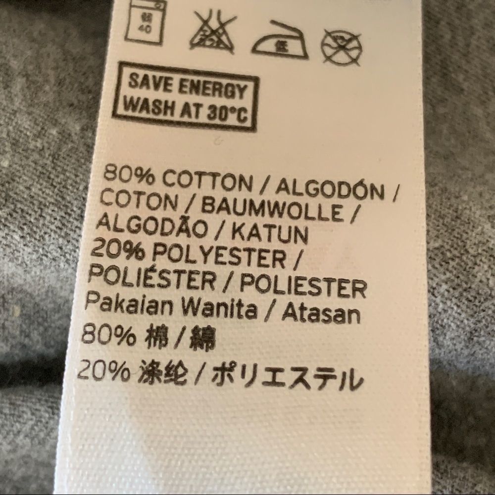 Topshop gray distress T-shirt women’s 8276 - Picture 9 of 9